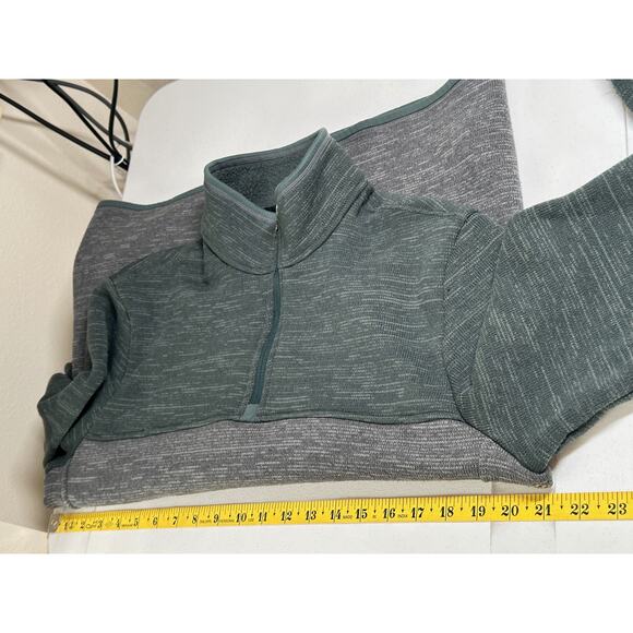 UNTUCKit‎ Sweater Mens Medium Gray Green Neyers 1/4 Zip Fleece Pullover Outdoors - Picture 6 of 7